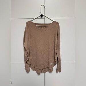Women’s Free People Movement Tan Simply Layer Open Back Top. Size M.